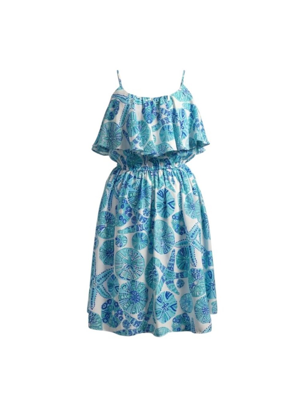 ​Lilly Pulitzer Target Dress Medium M Nosie Posey Blue Starfish Flounce Sundress